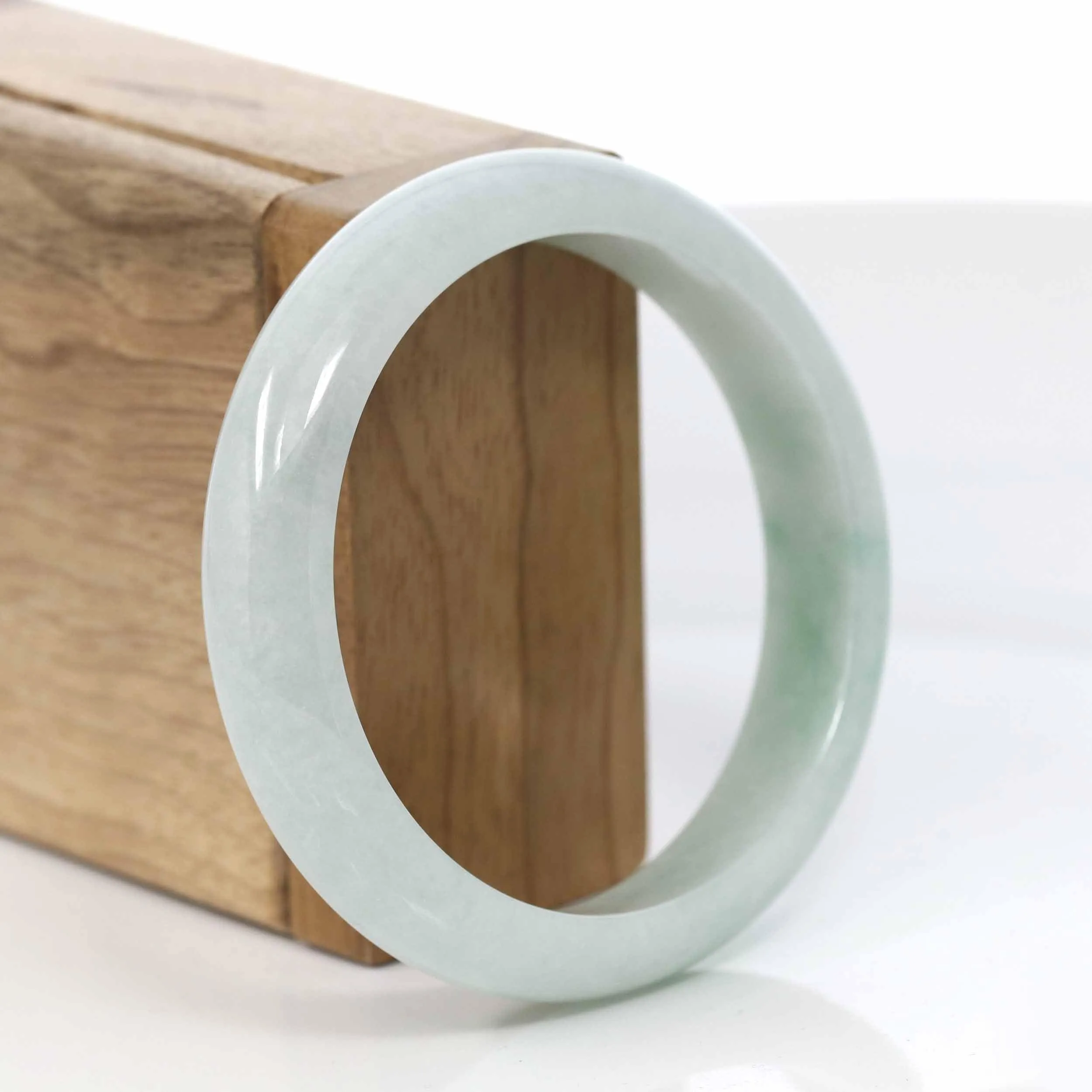 Baikalla™ "Classic Bangle" Genuine Burmese Green Jadeite Jade Bangle Bracelet (57.38mm) #413
