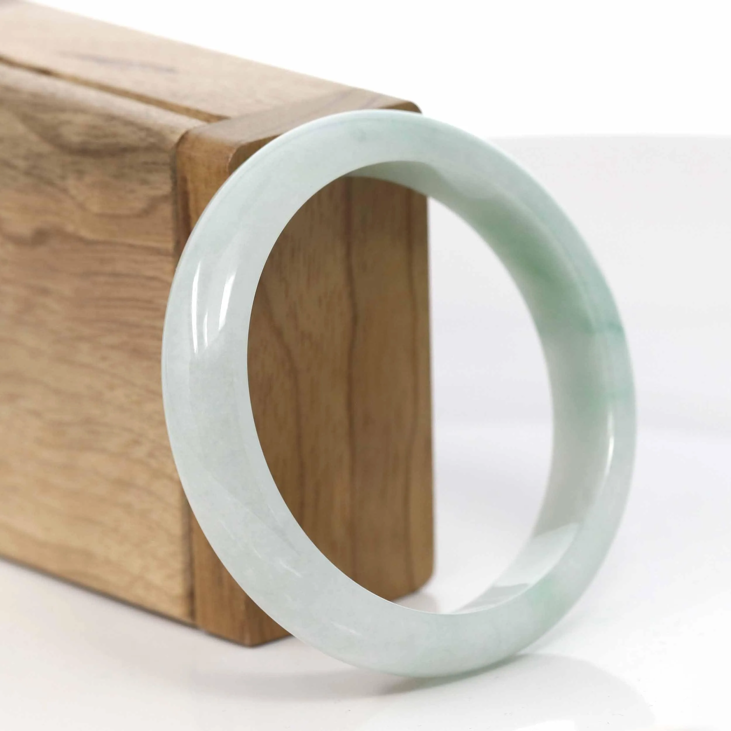 Baikalla™ "Classic Bangle" Genuine Burmese Green Jadeite Jade Bangle Bracelet (57.38mm) #413