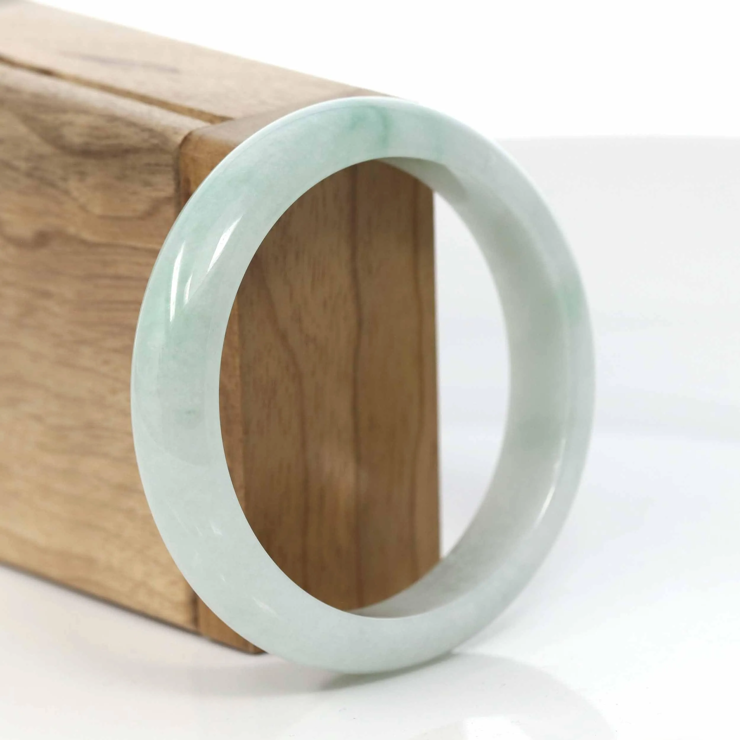Baikalla™ "Classic Bangle" Genuine Burmese Green Jadeite Jade Bangle Bracelet (57.38mm) #413