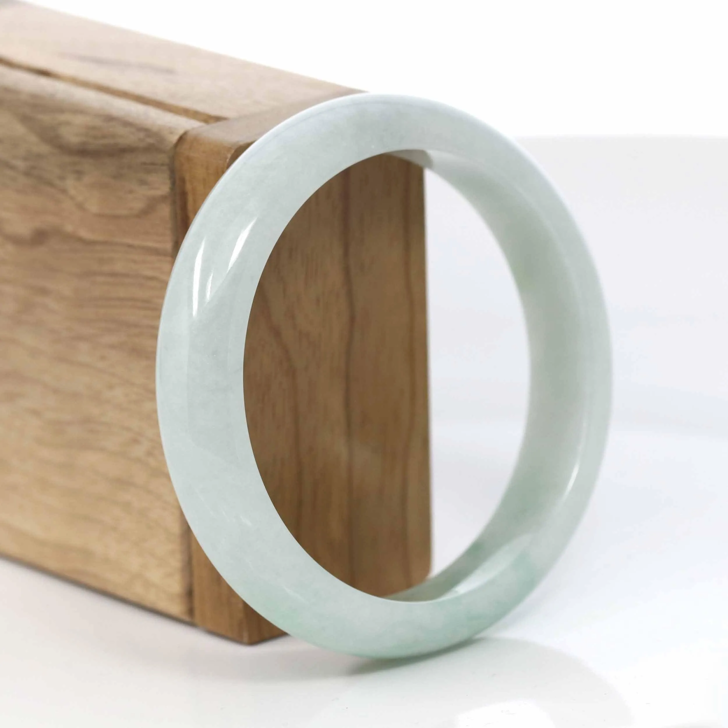 Baikalla™ "Classic Bangle" Genuine Burmese Green Jadeite Jade Bangle Bracelet (57.38mm) #413