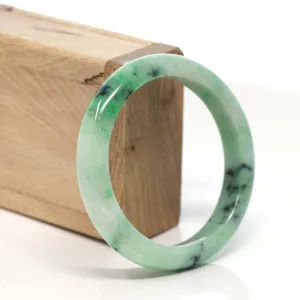 Baikalla™ "Classic Bangle" Genuine Burmese Green Jadeite Jade Bangle Bracelet (58.4 mm) #171