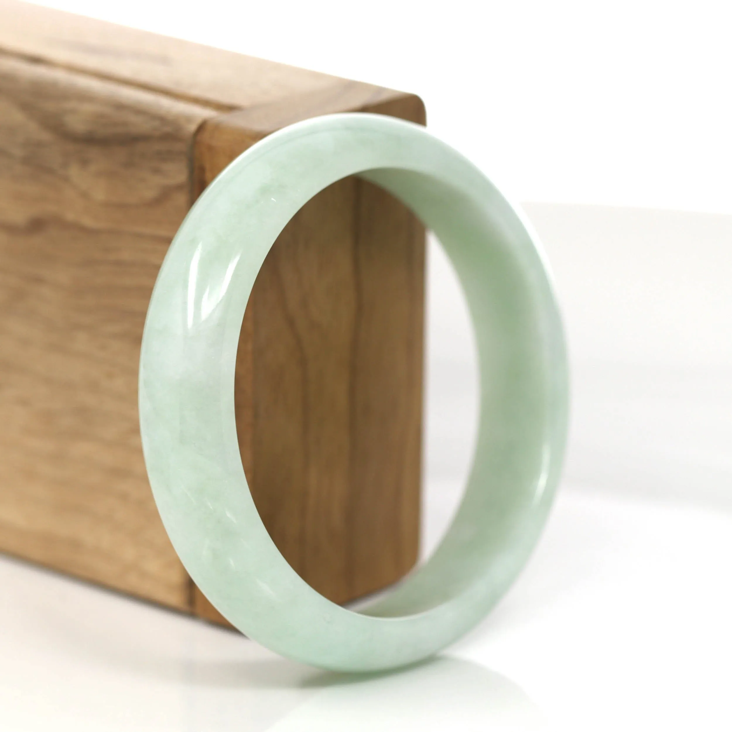 Baikalla "Princess Half Round" Yellow- Green Jadeite Jade Bangle (58.77 mm) #868