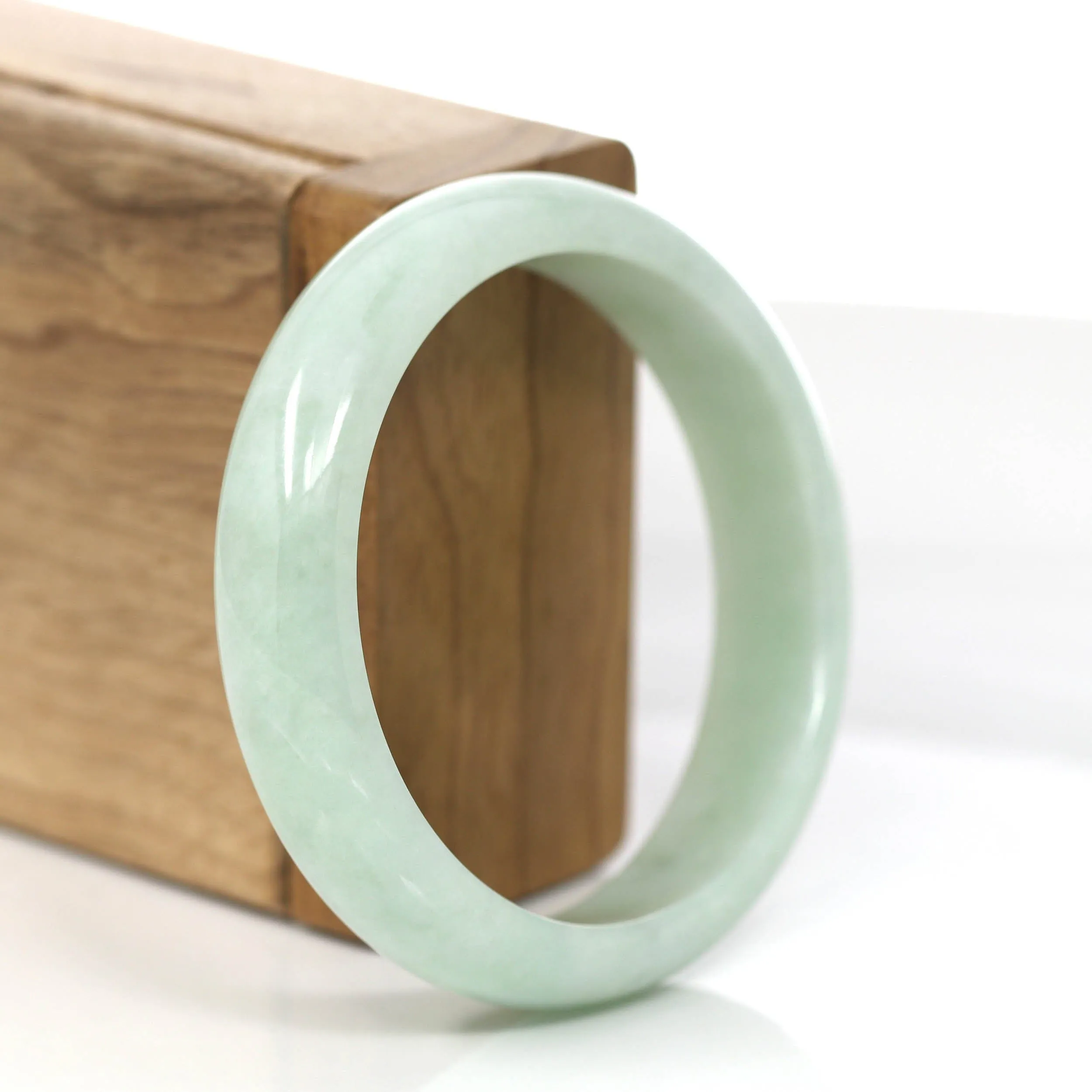 Baikalla "Princess Half Round" Yellow- Green Jadeite Jade Bangle (58.77 mm) #868