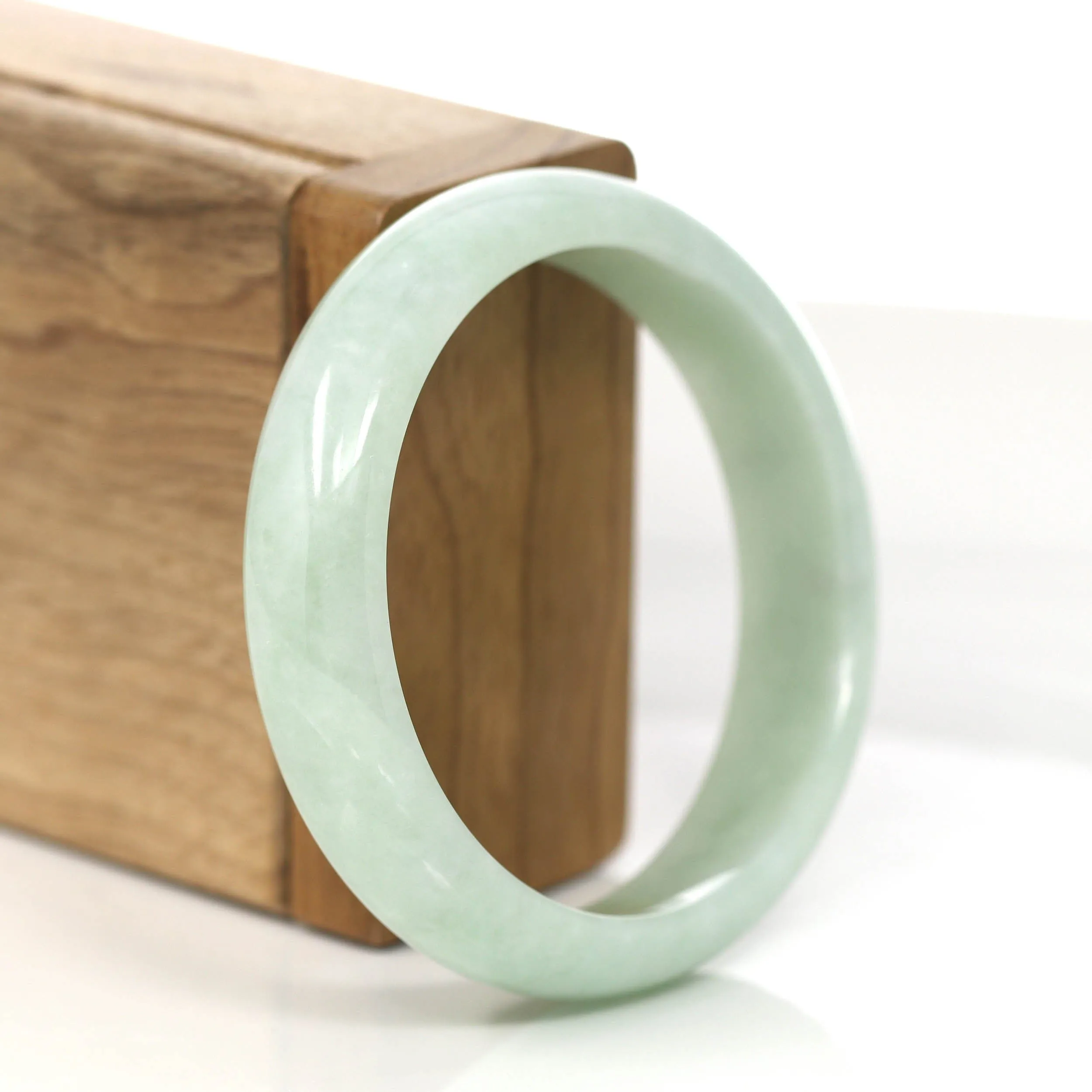 Baikalla "Princess Half Round" Yellow- Green Jadeite Jade Bangle (58.77 mm) #868