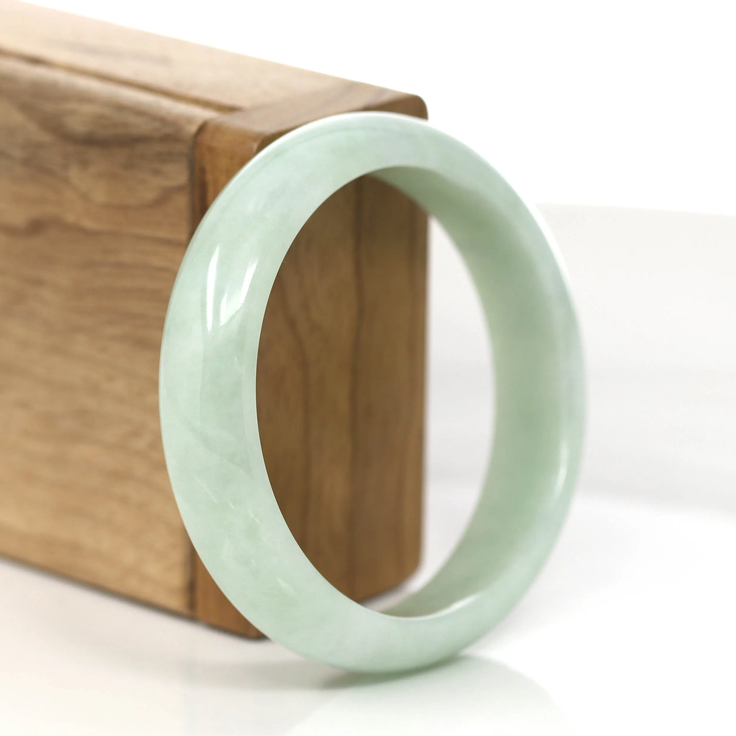 Baikalla "Princess Half Round" Yellow- Green Jadeite Jade Bangle (58.77 mm) #868
