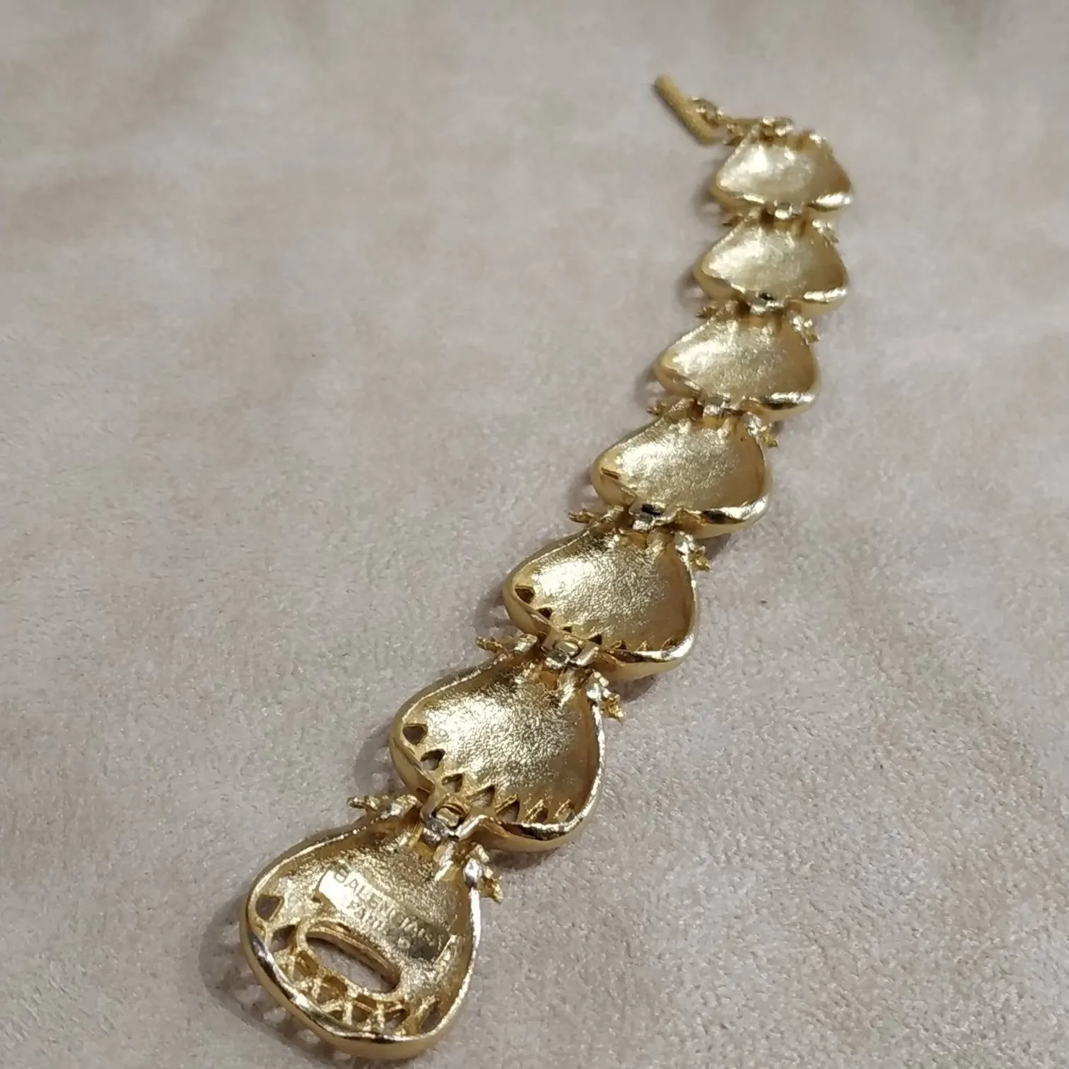 Balenciaga Bracelet Vintage Black Enamel Gold Plated