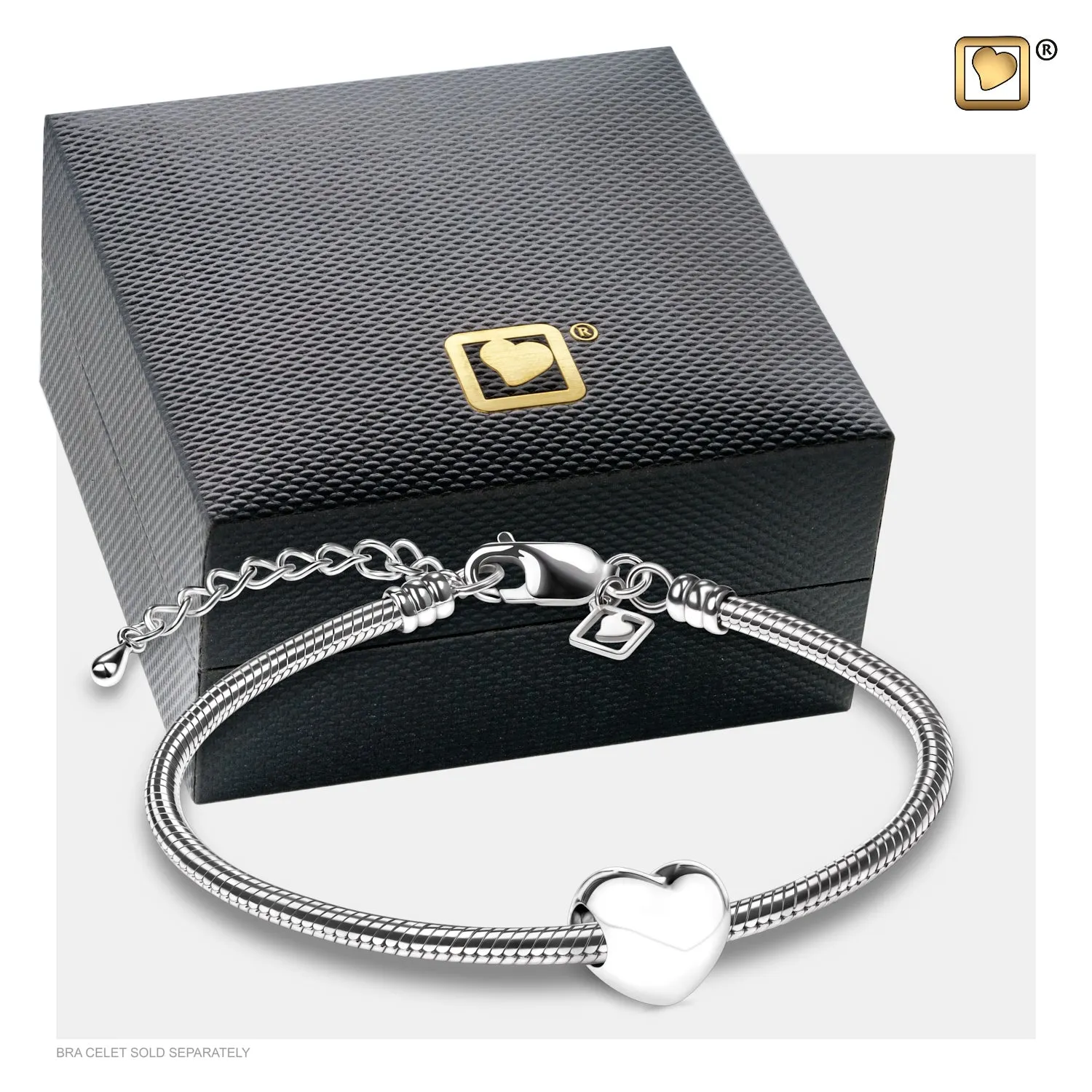 Bead: LoveHeart - Rhodium Plated - BD2000