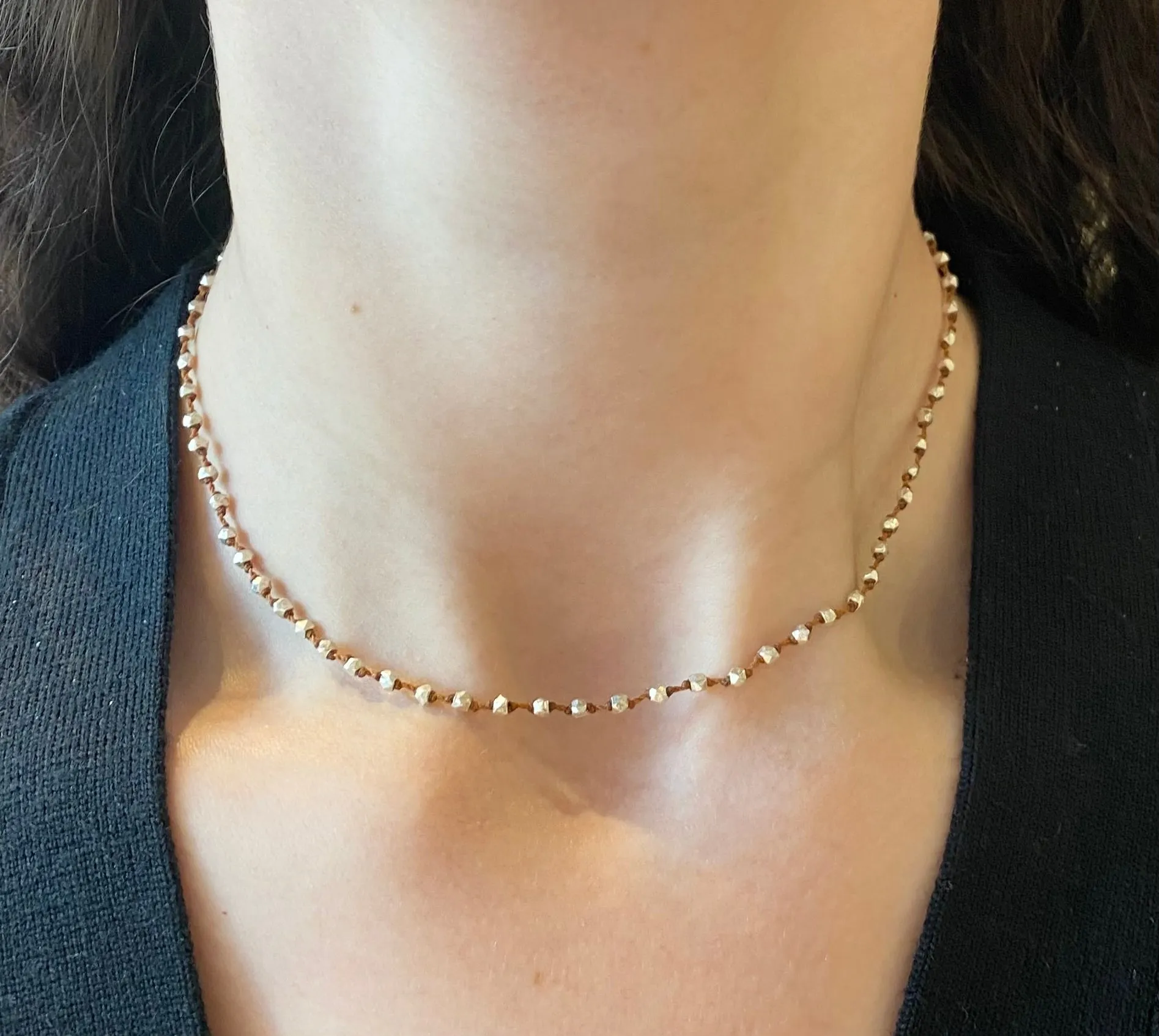 Beaded Silver Necklace