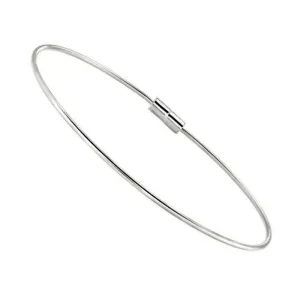 Birth Gems 7.5" Sterling Silver Bangle