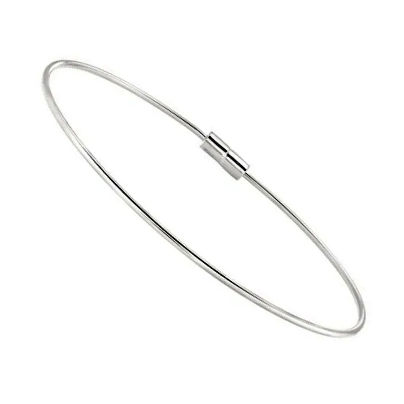 Birth Gems 7.5" Sterling Silver Bangle