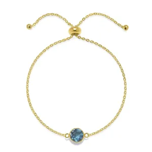 Birthstone Solitaire Bracelet- September London Blue Topaz