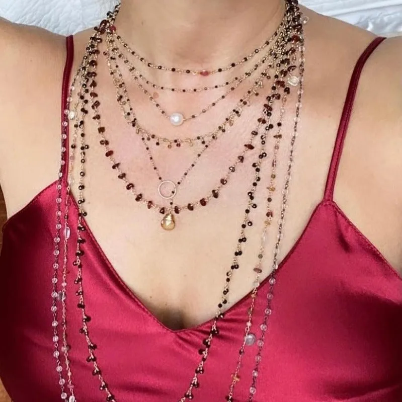 Black Spinel Necklace - Lemon