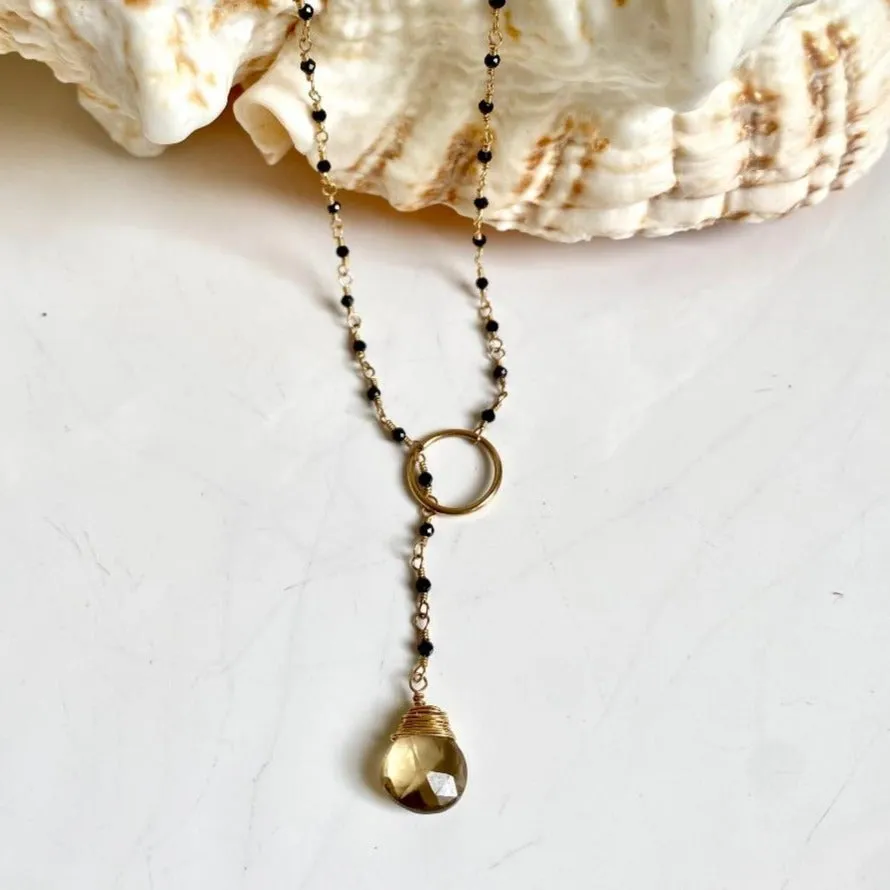 Black Spinel Necklace - Lemon
