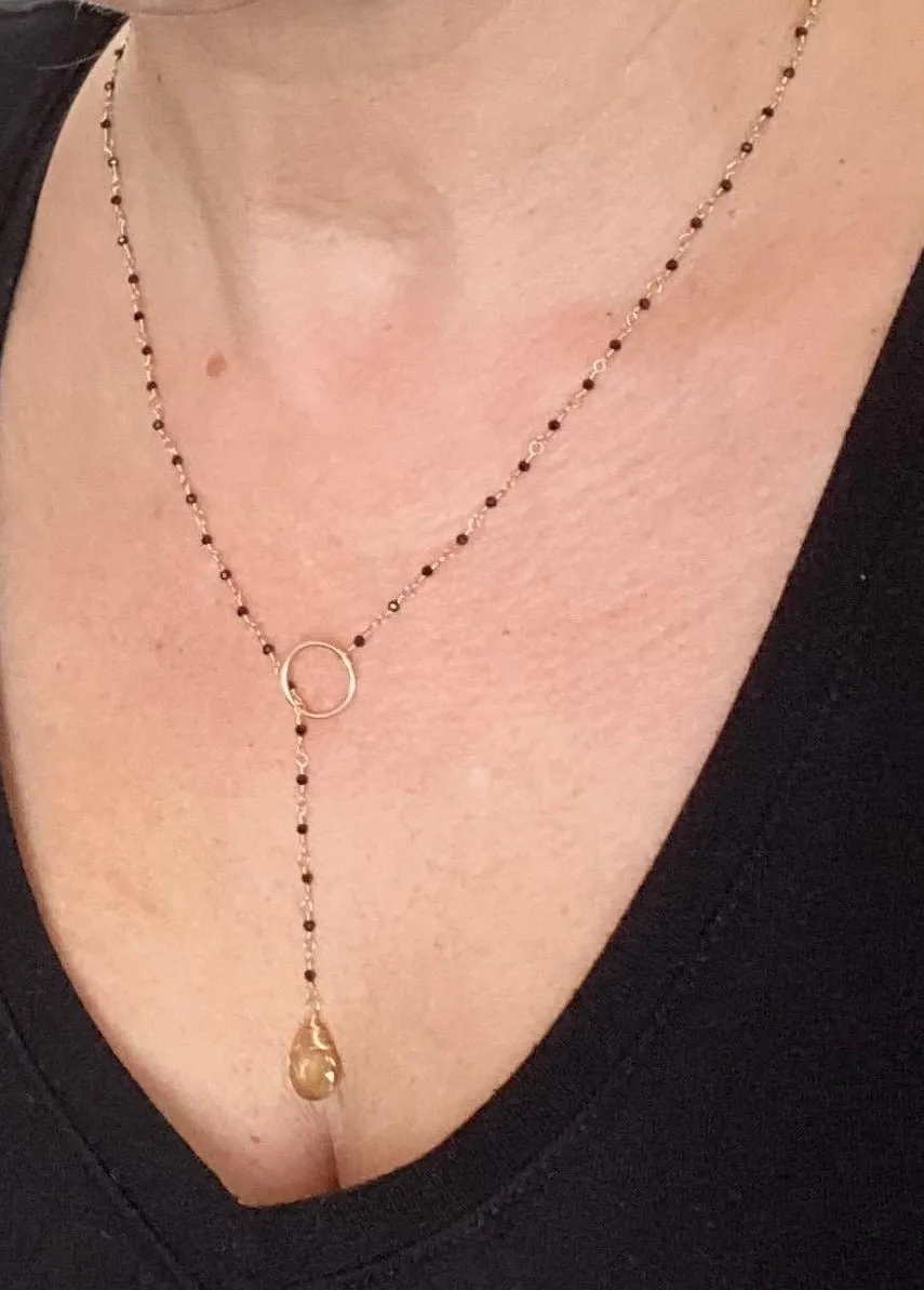 Black Spinel Necklace - Lemon