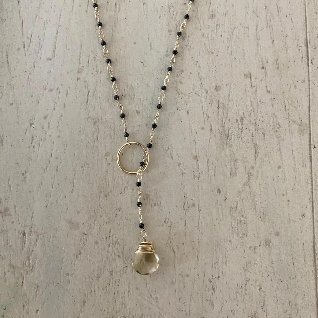 Black Spinel Necklace - Lemon