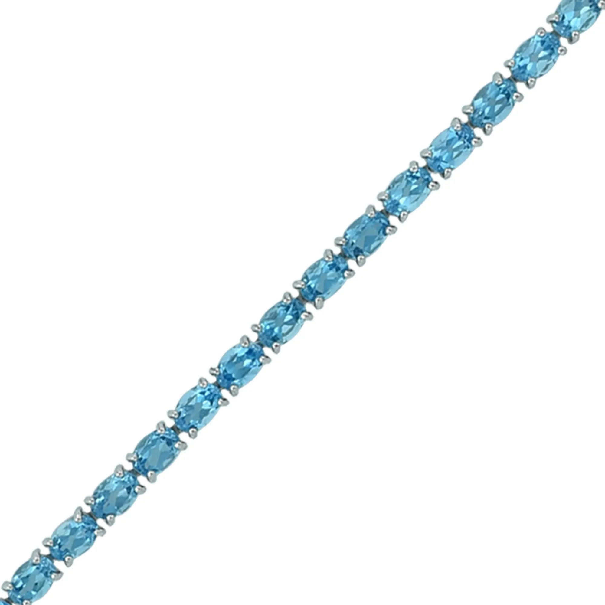 Blue Topaz and Diamond Bracelet with Flower Lock