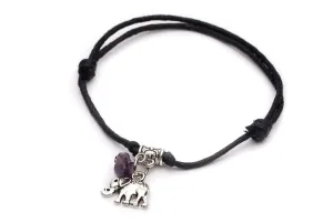 Bracelet Sliding Knots Elephant with Amethyst