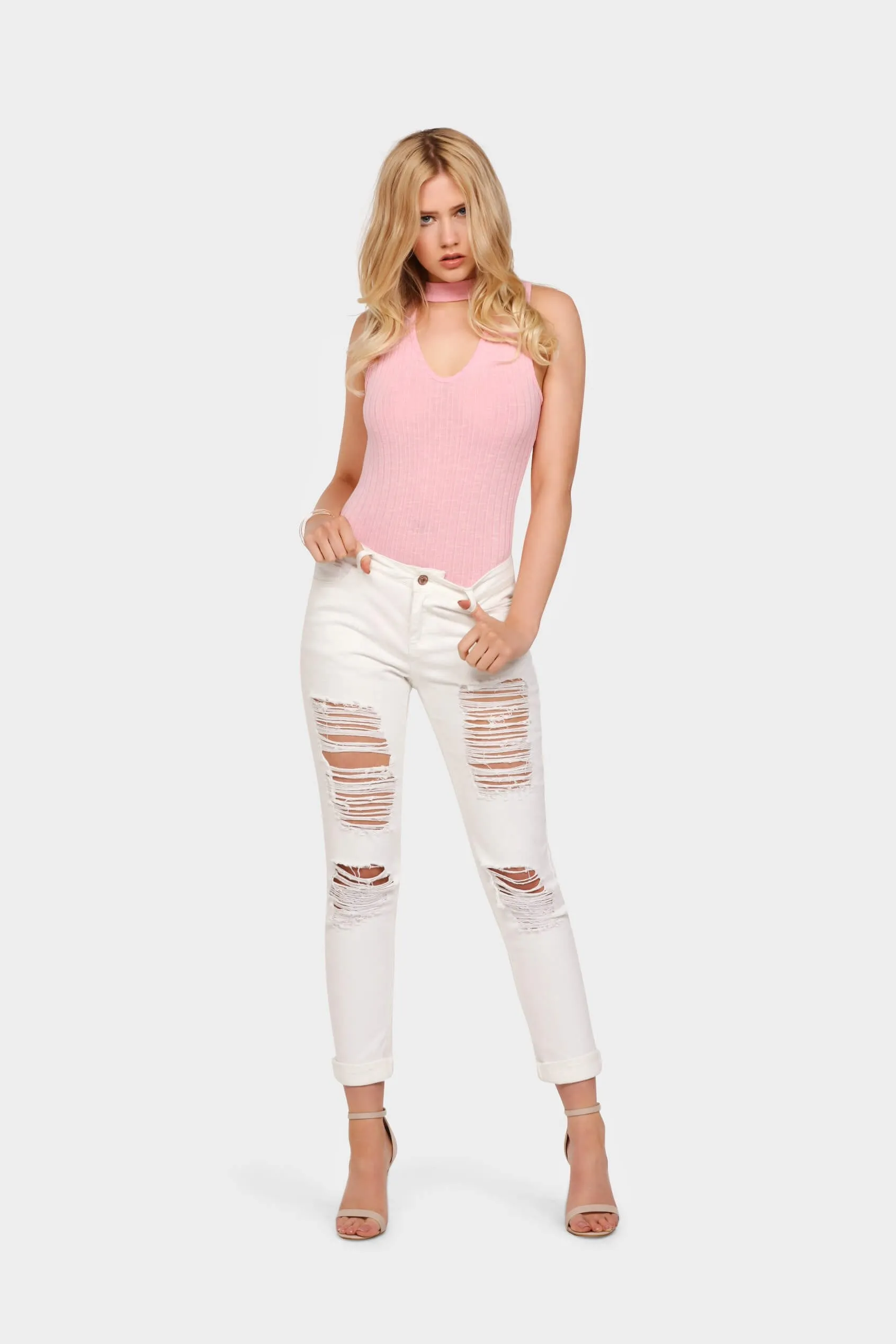 Bright Pink Sleeveless Choker Body