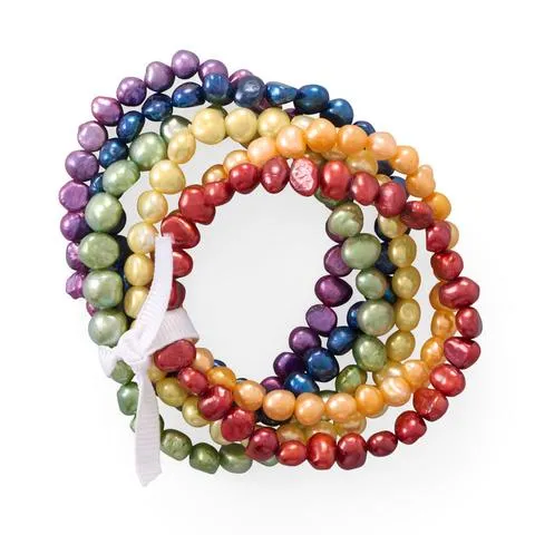 Brown Cultured Freshwater Pearl Stretch Bracelet