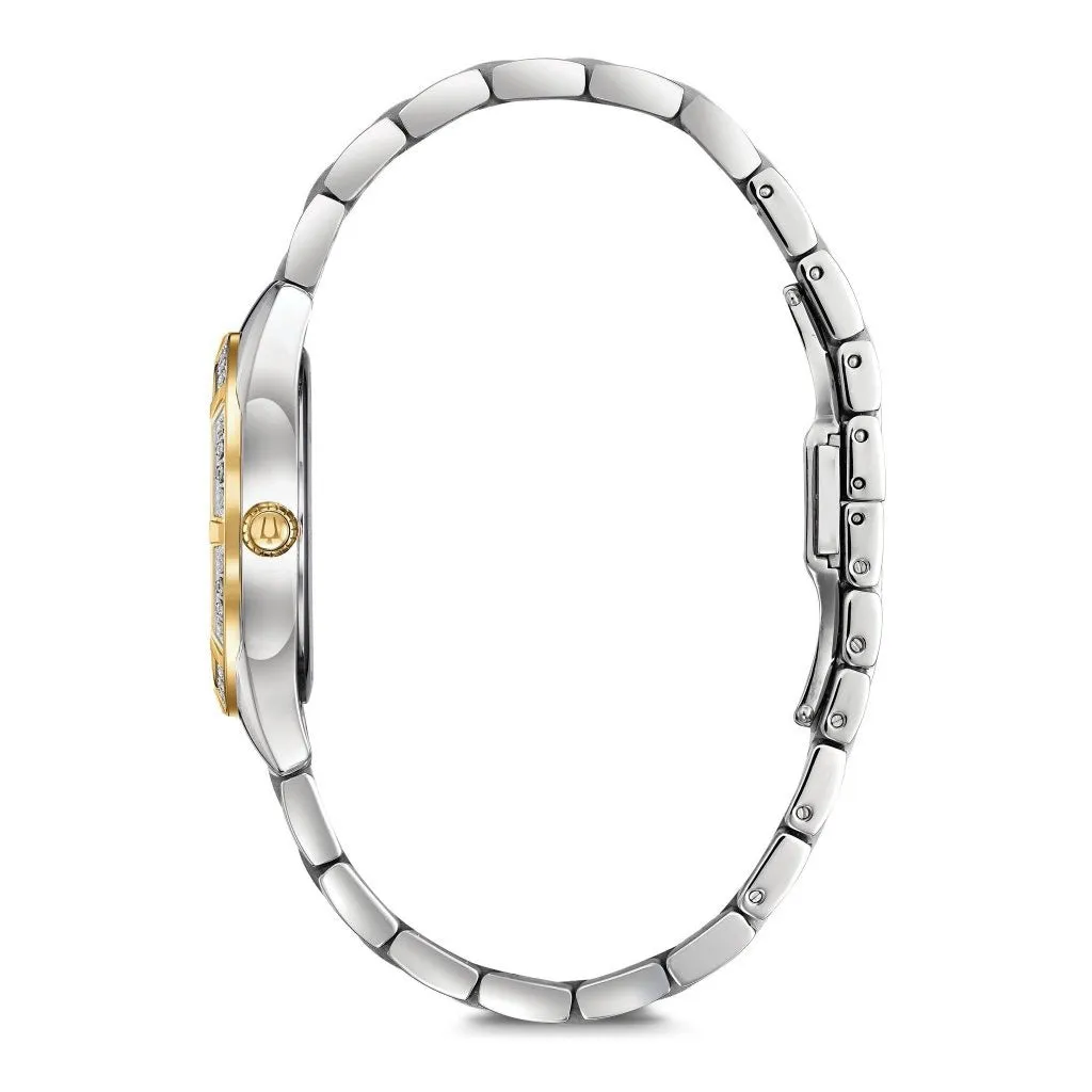 Bulova Ladies Sutton Domed Diamond Dual-Tone Watch - 98R263