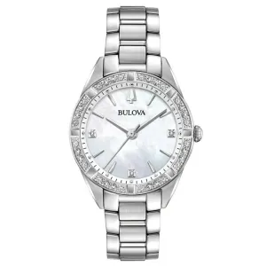 Bulova Ladies Sutton Domed Diamond Encrusted Watch - 96R228
