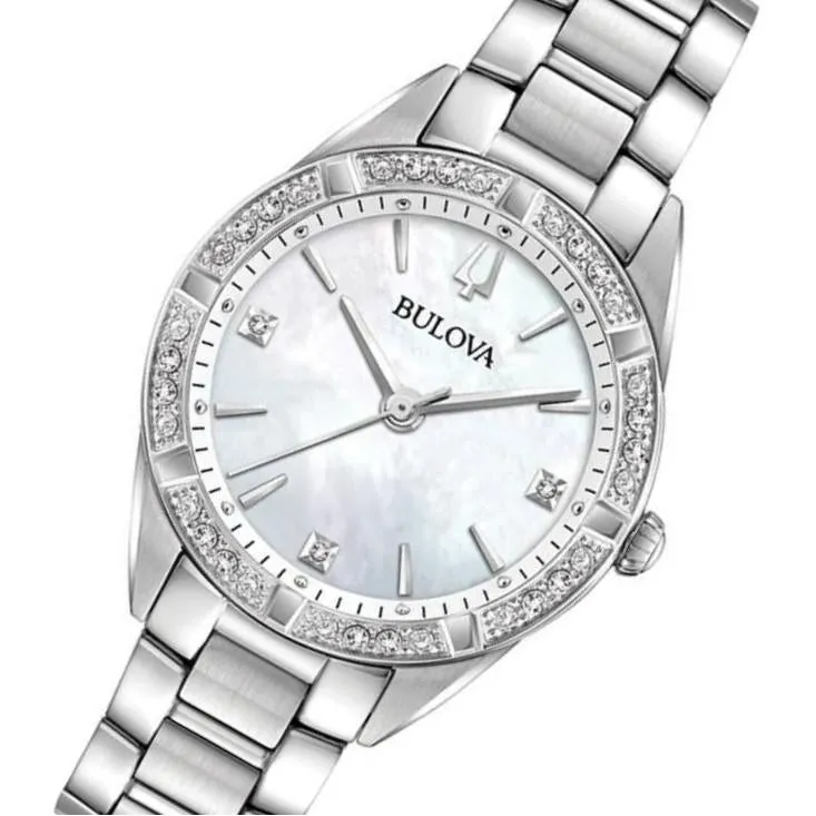 Bulova Ladies Sutton Domed Diamond Encrusted Watch - 96R228