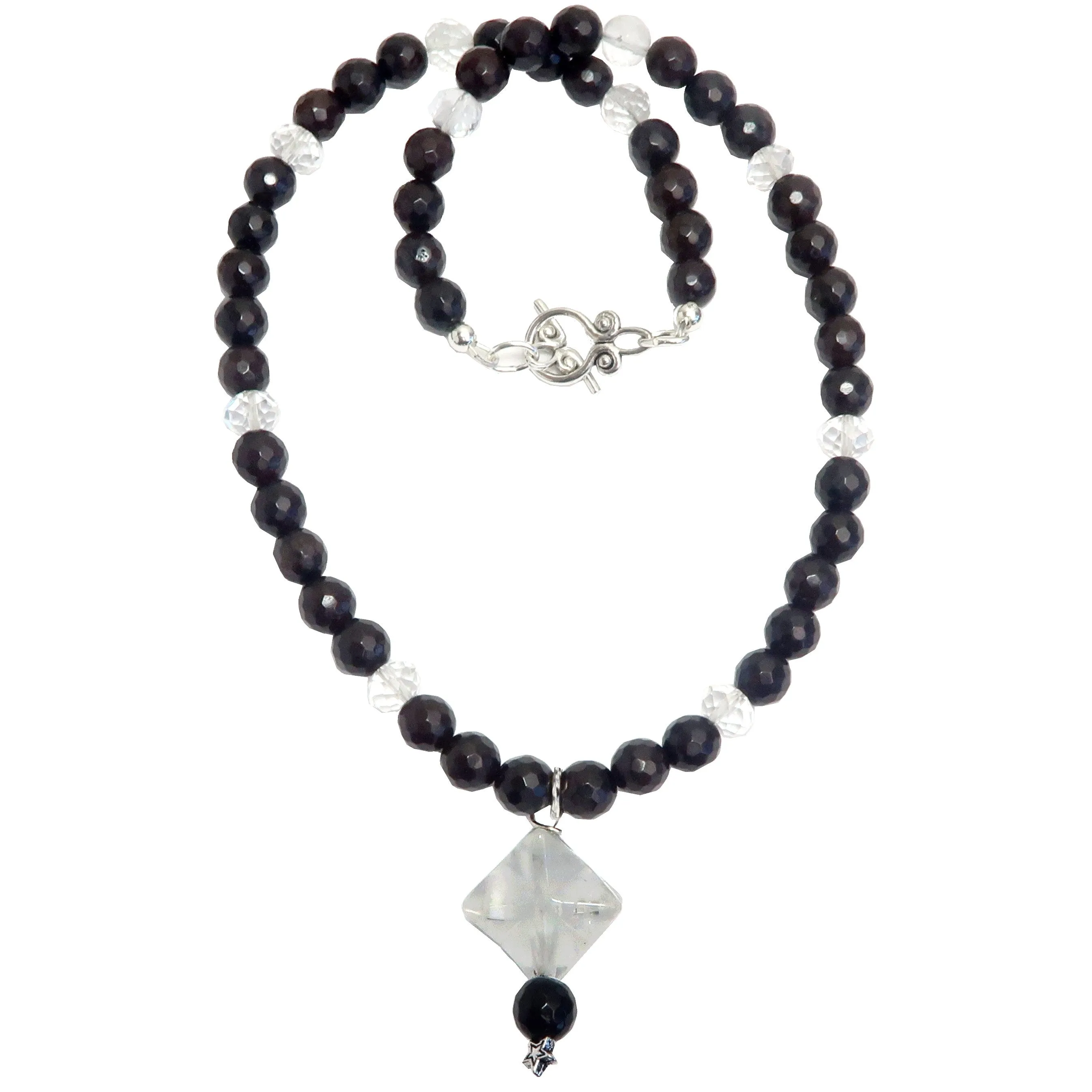 Clear Quartz Necklace Merkaba Wish Upon a Star Crystal Chalcedony