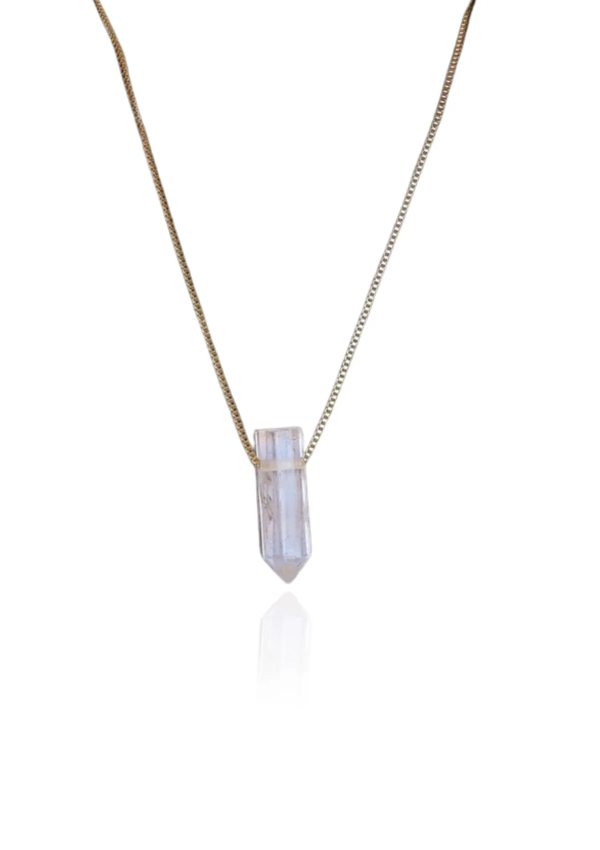 Clear Quartz Point Snake Chain Necklace