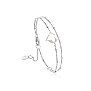 Clogau Past Present Future Heart Double Chain Bracelet