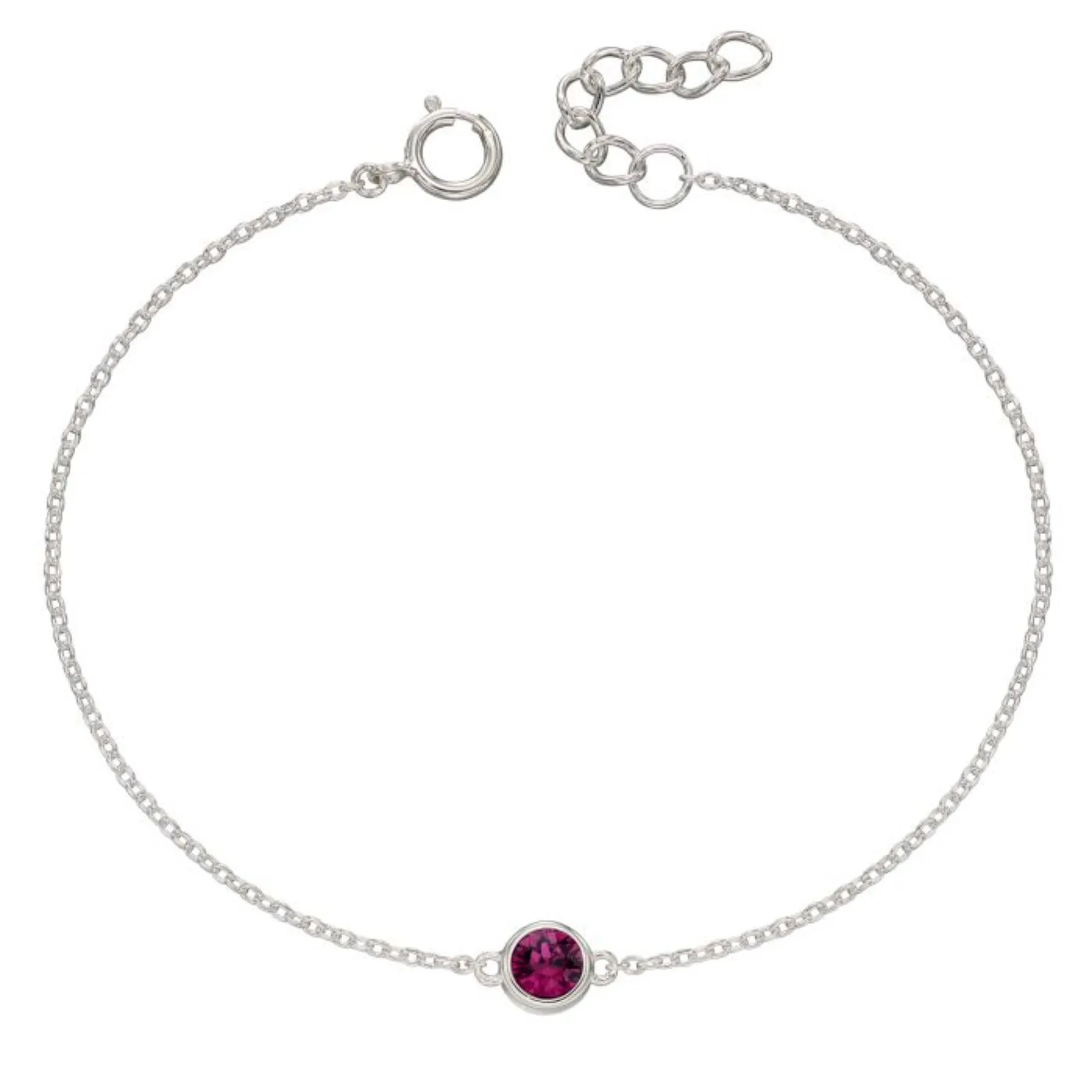 Crystal Birthstone Bracelet - Sterling Silver