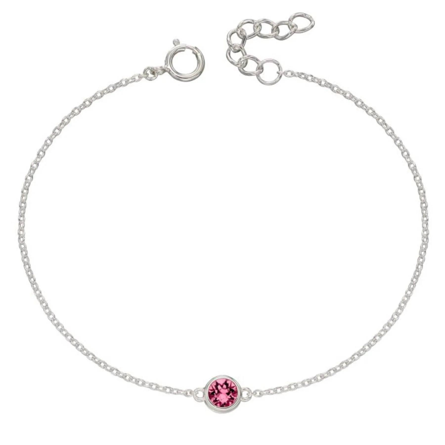 Crystal Birthstone Bracelet - Sterling Silver