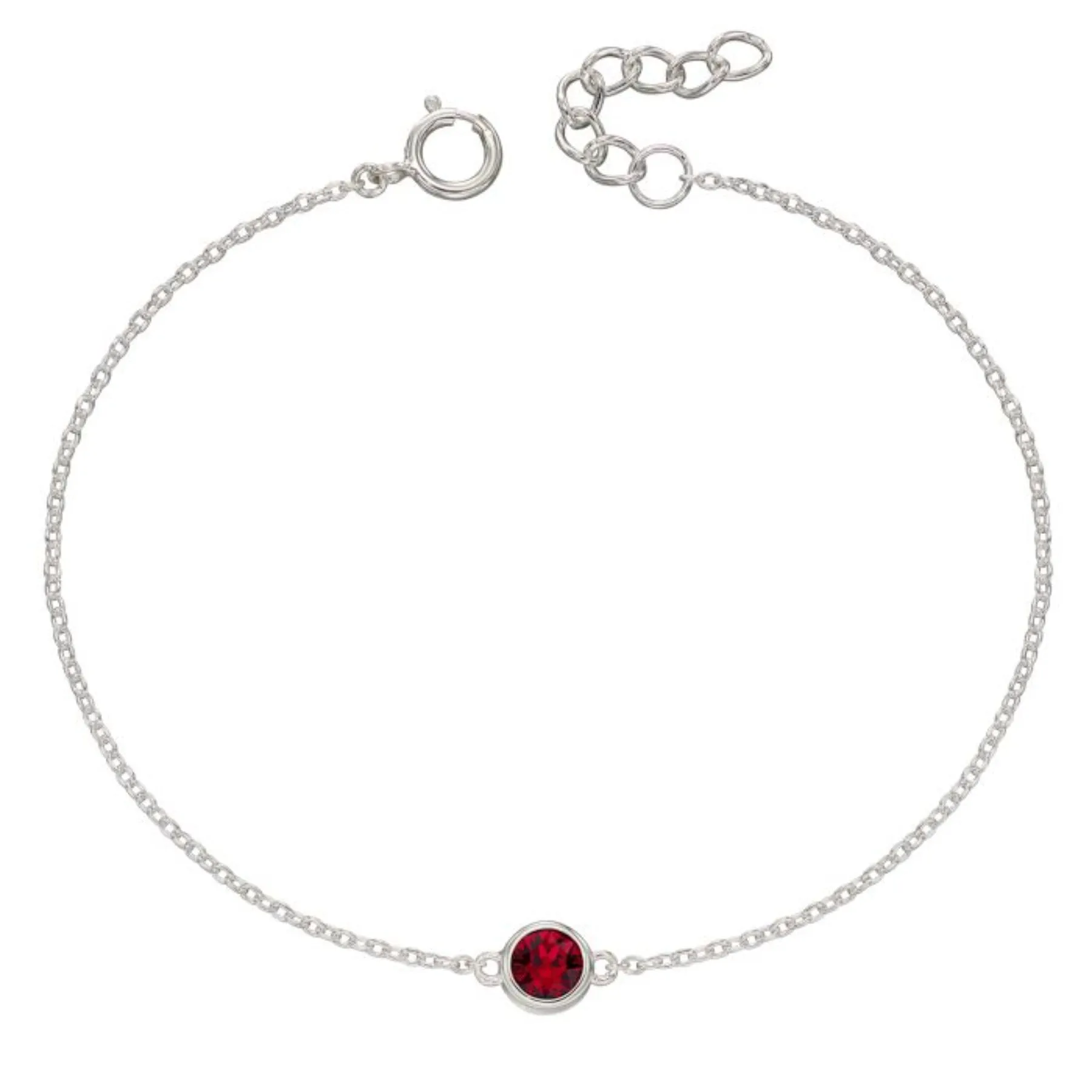 Crystal Birthstone Bracelet - Sterling Silver