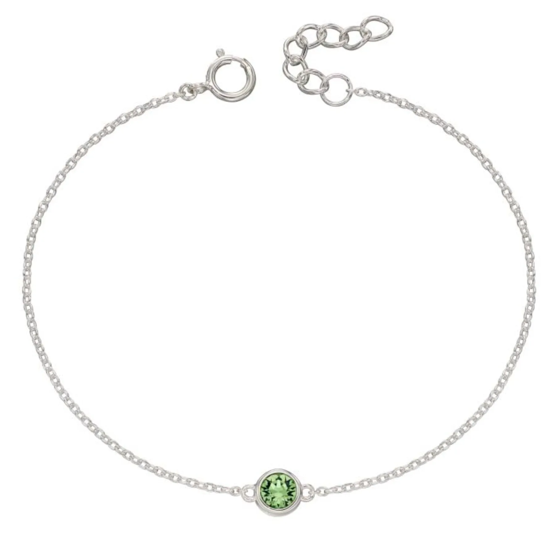 Crystal Birthstone Bracelet - Sterling Silver