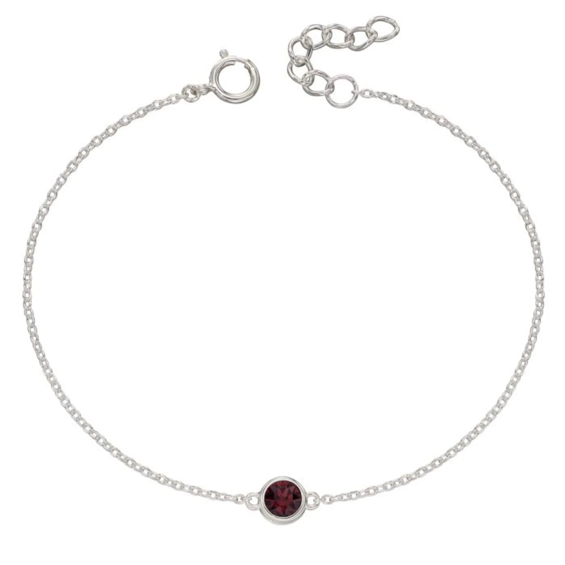 Crystal Birthstone Bracelet - Sterling Silver