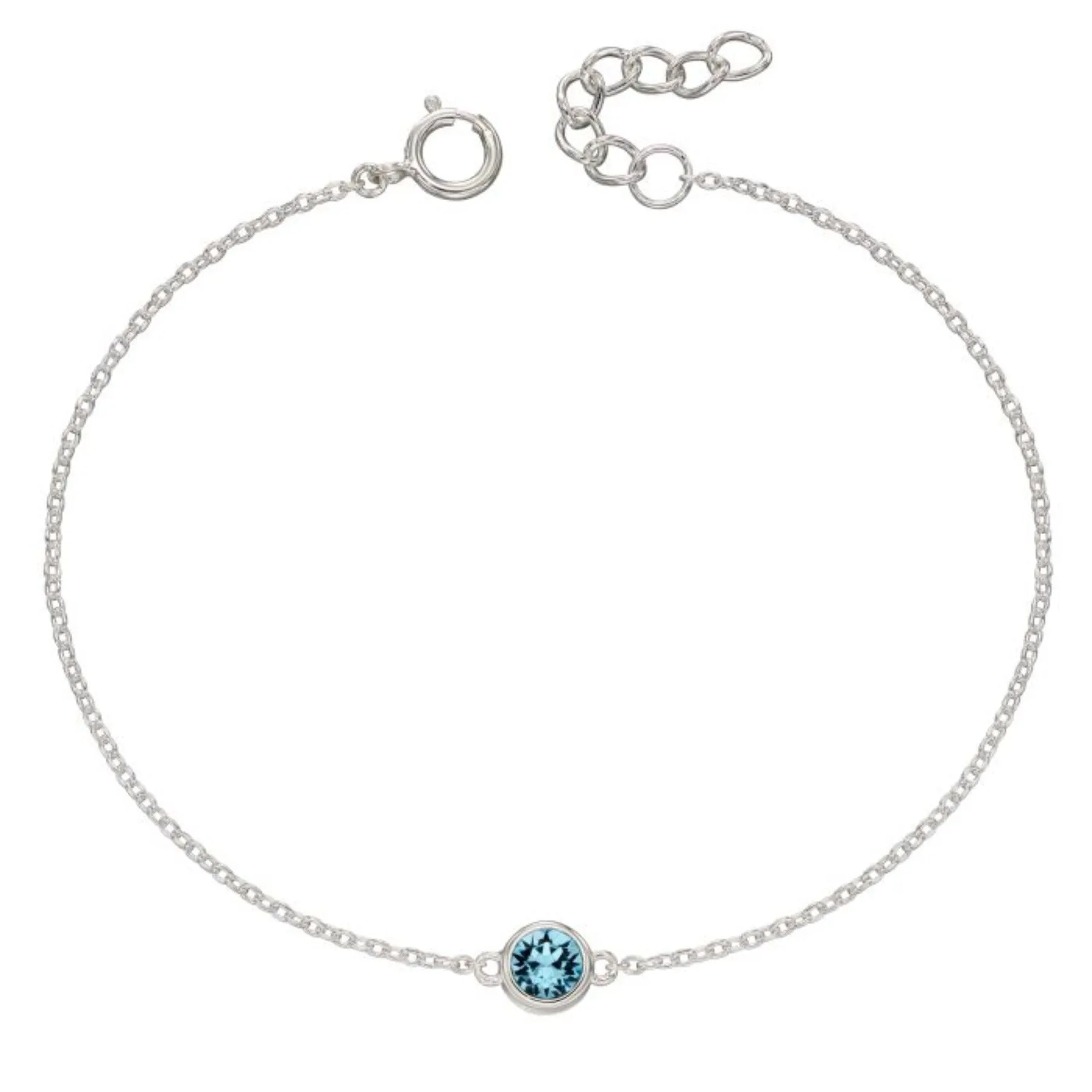 Crystal Birthstone Bracelet - Sterling Silver