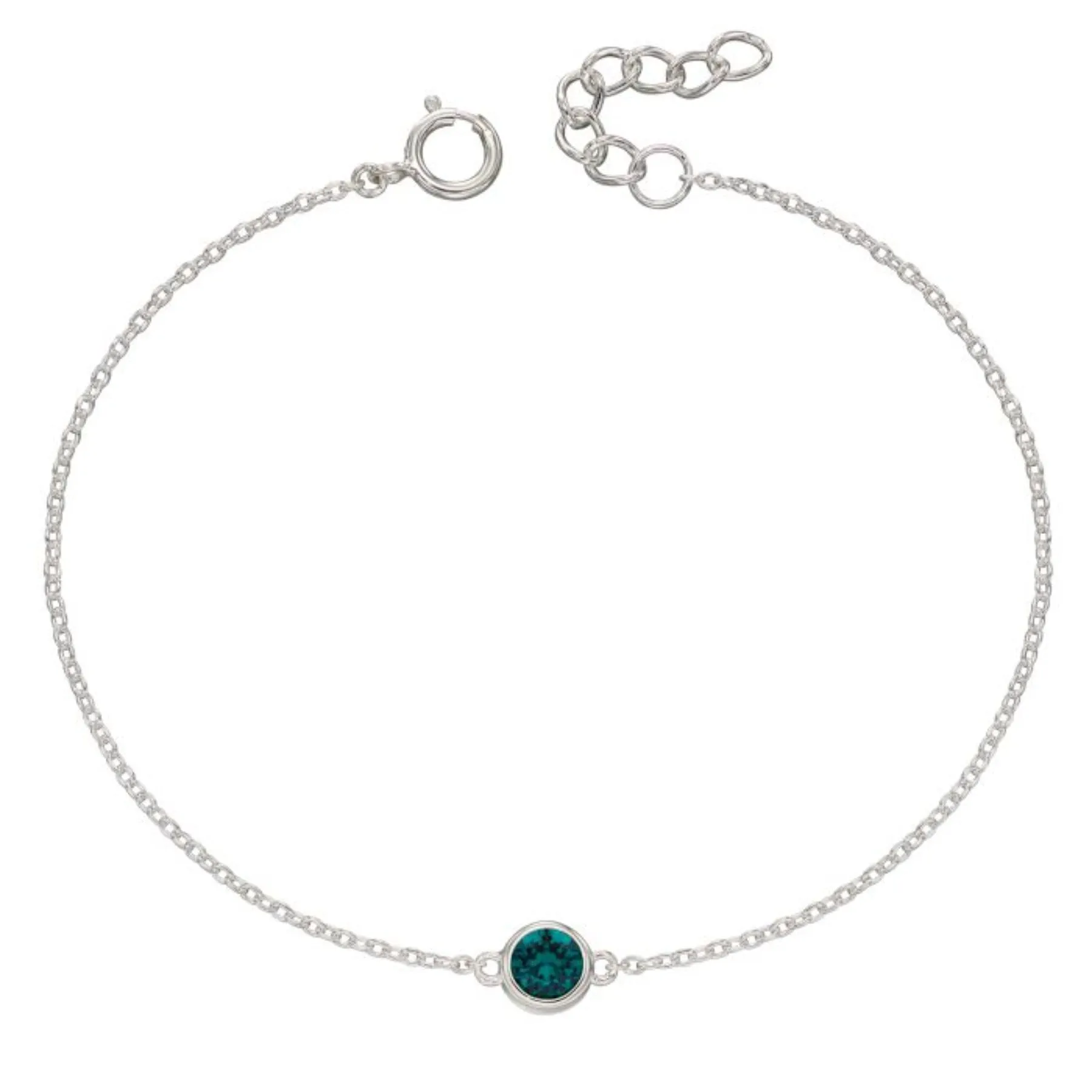 Crystal Birthstone Bracelet - Sterling Silver
