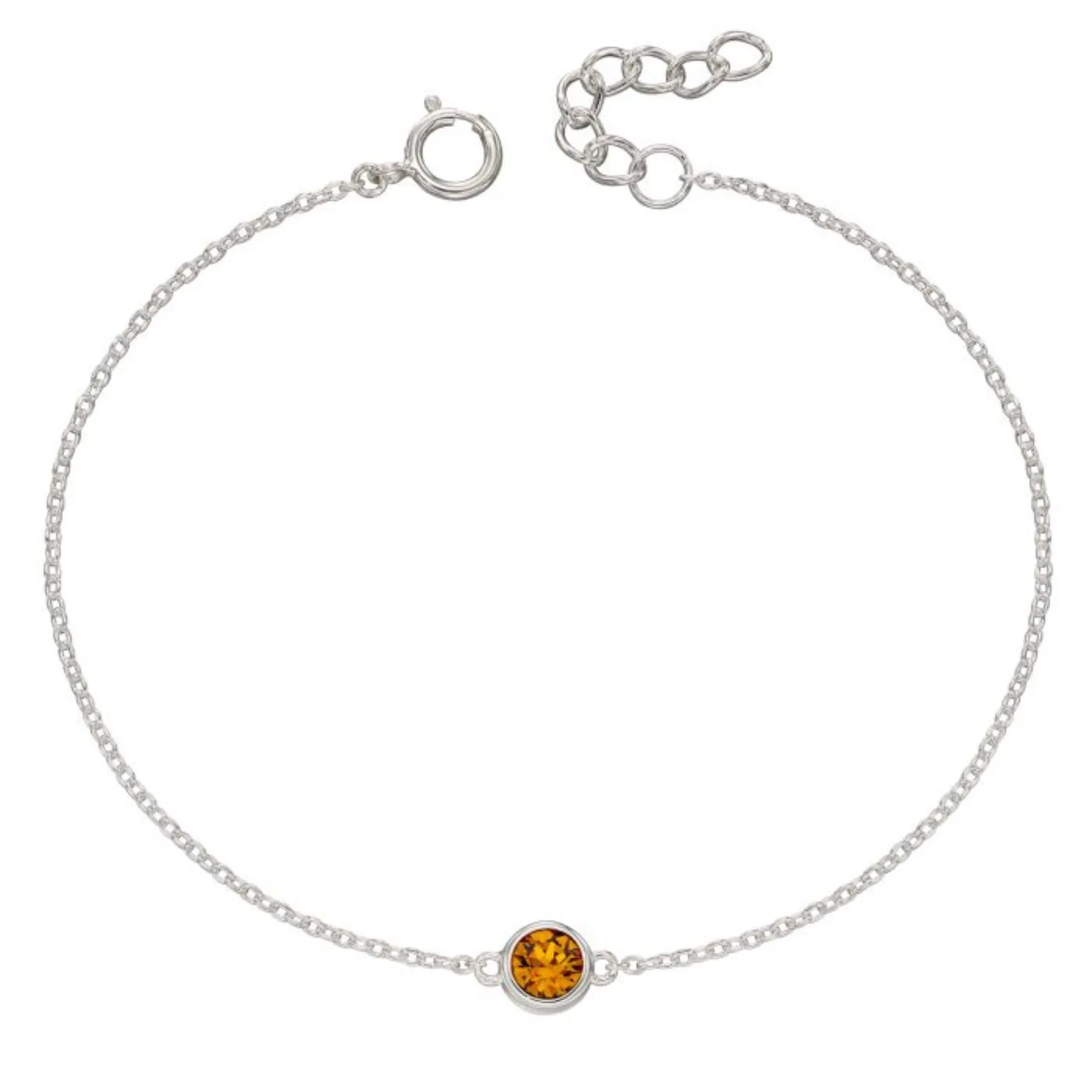 Crystal Birthstone Bracelet - Sterling Silver