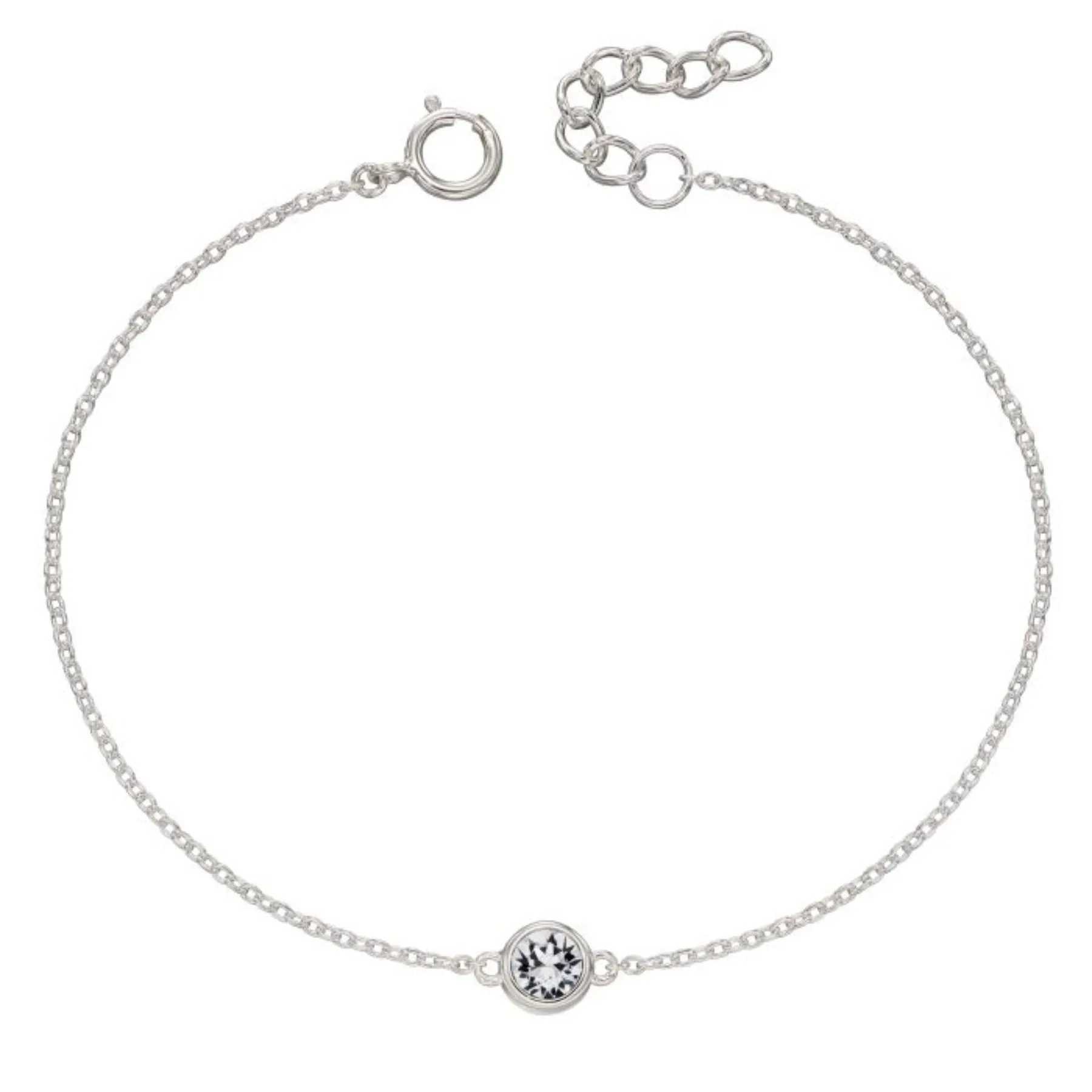 Crystal Birthstone Bracelet - Sterling Silver