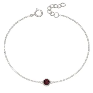 Crystal Birthstone Bracelet - Sterling Silver