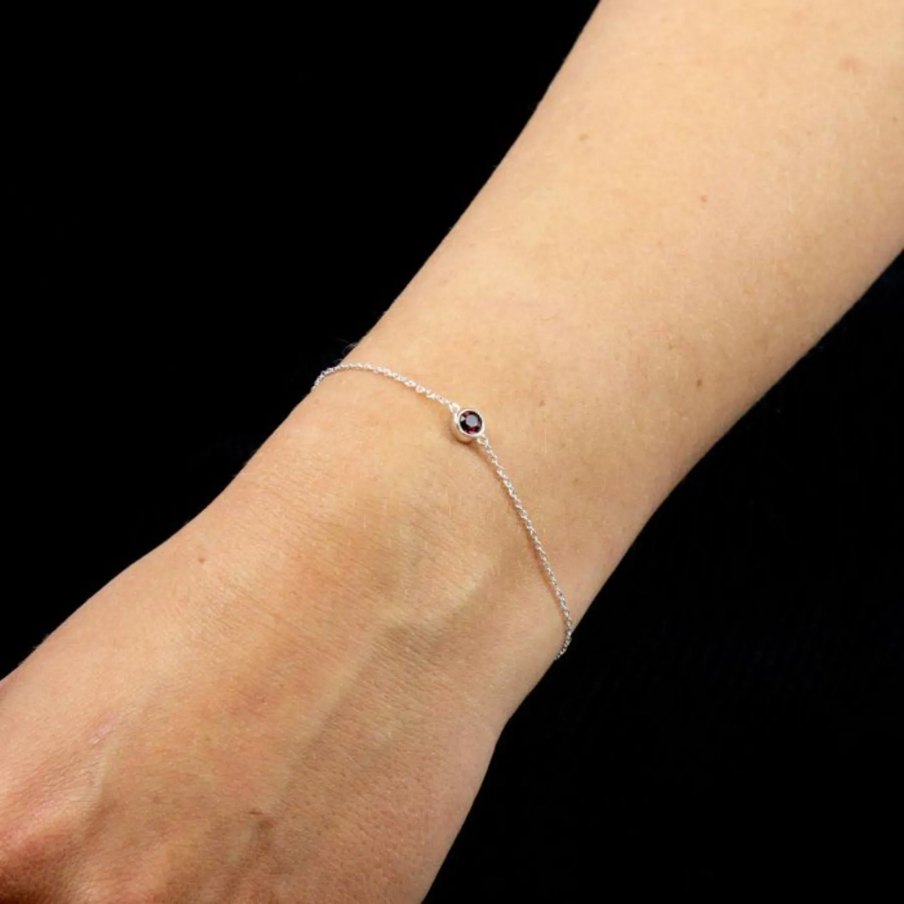 Crystal Birthstone Bracelet - Sterling Silver