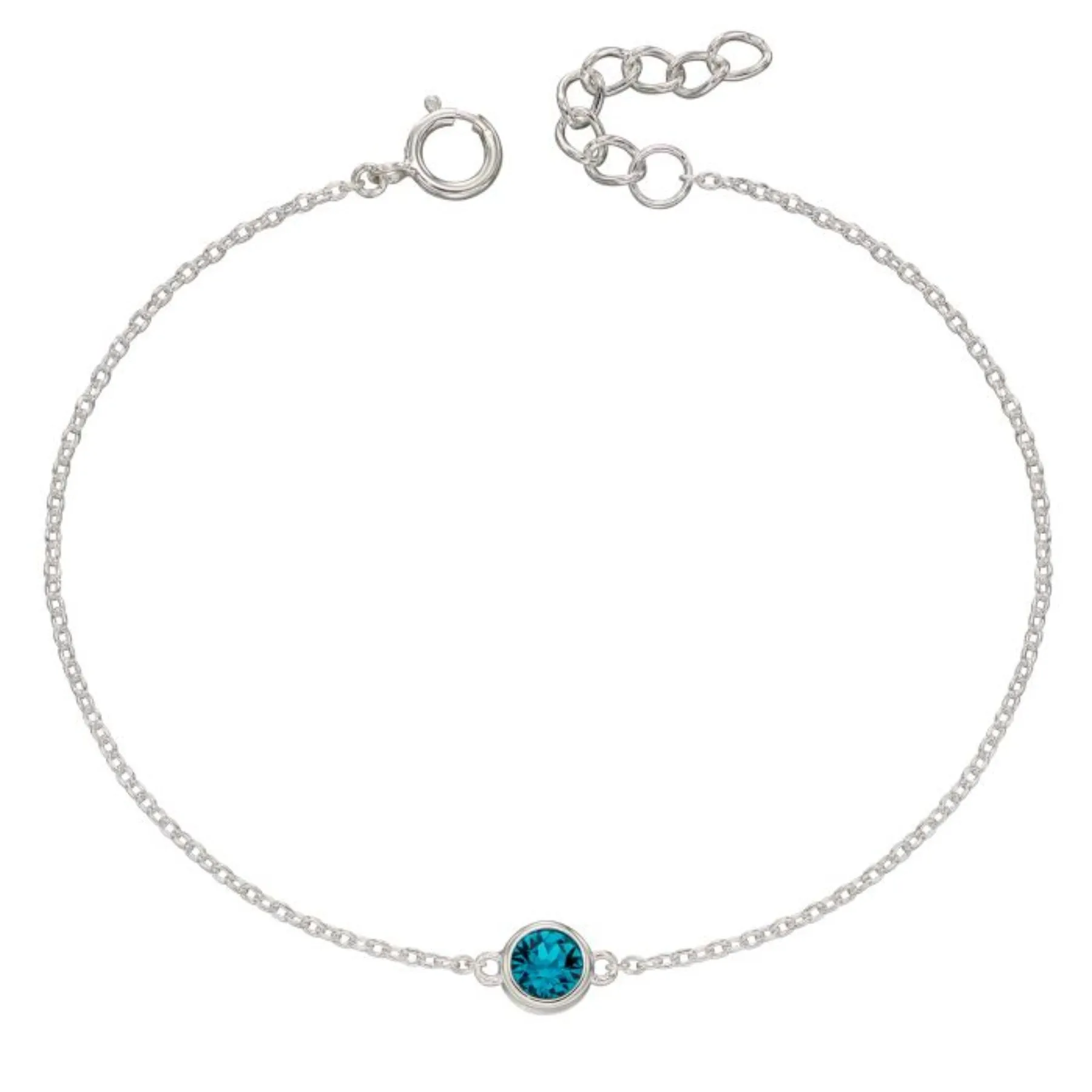 Crystal Birthstone Bracelet - Sterling Silver