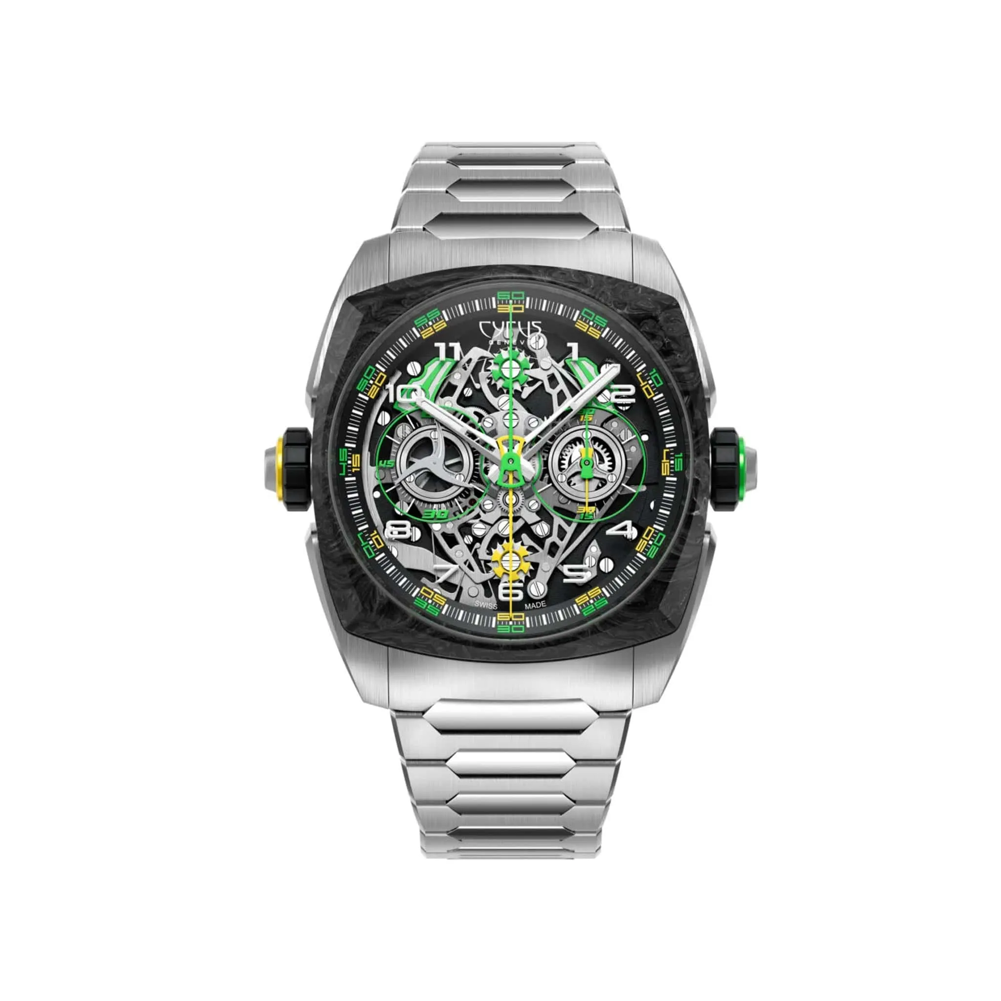 Cyrus Klepcys Dice Lime Titanium and Carbon Watch