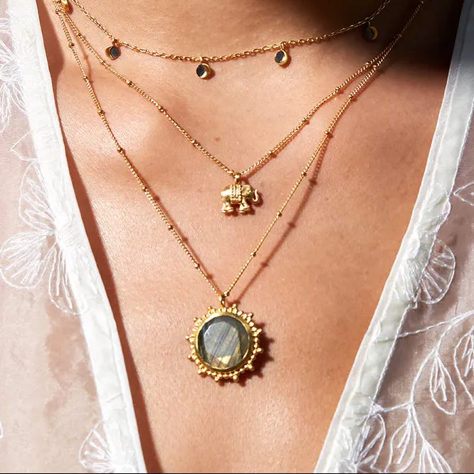Dainty Elephant Pendant Gold Necklace