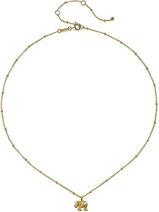 Dainty Elephant Pendant Gold Necklace
