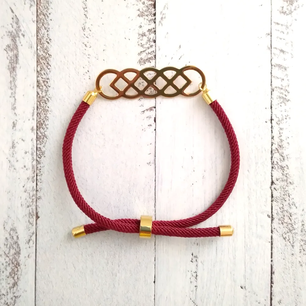 Dani Eternal Knot Corded Slider Bracelet