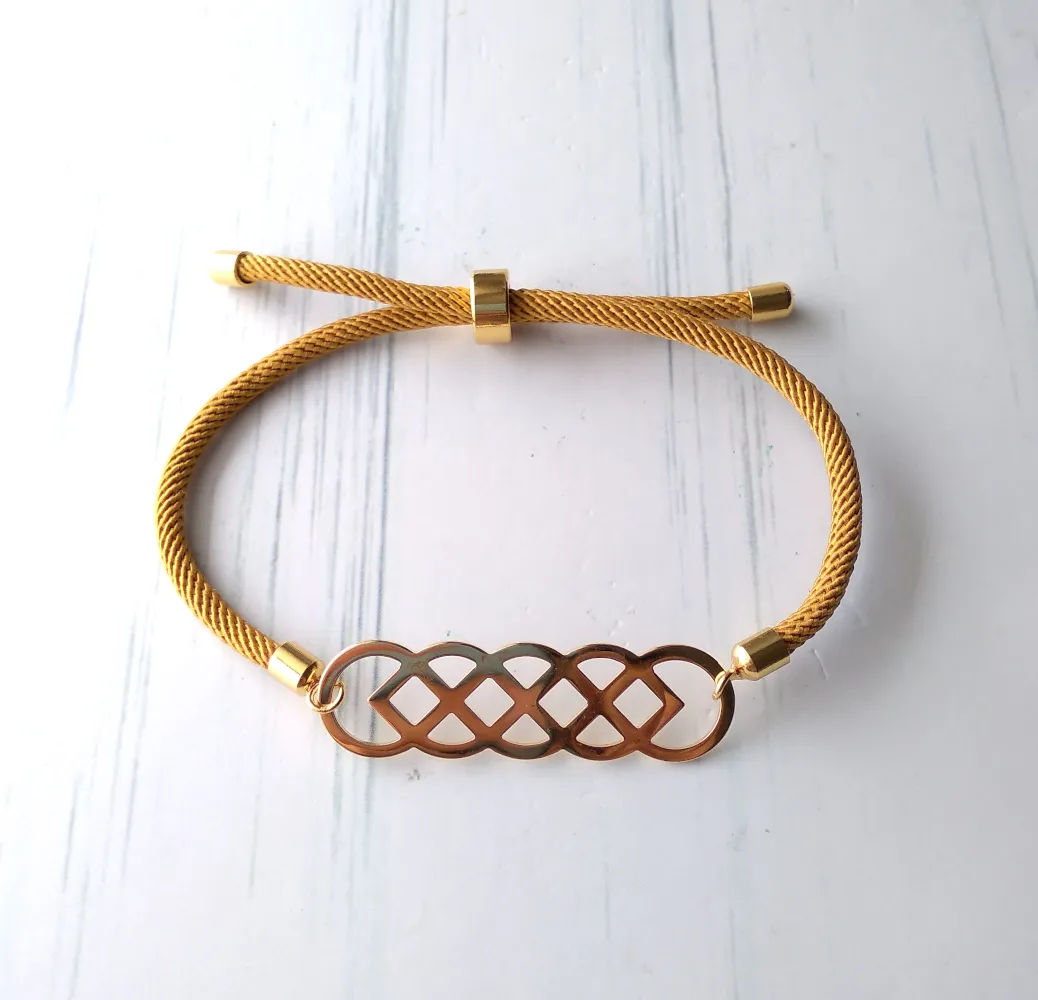 Dani Eternal Knot Corded Slider Bracelet