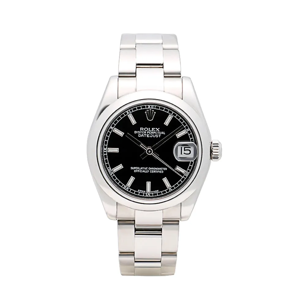Datejust 36 Domed Black Index Oyster 31mm (Preowned)