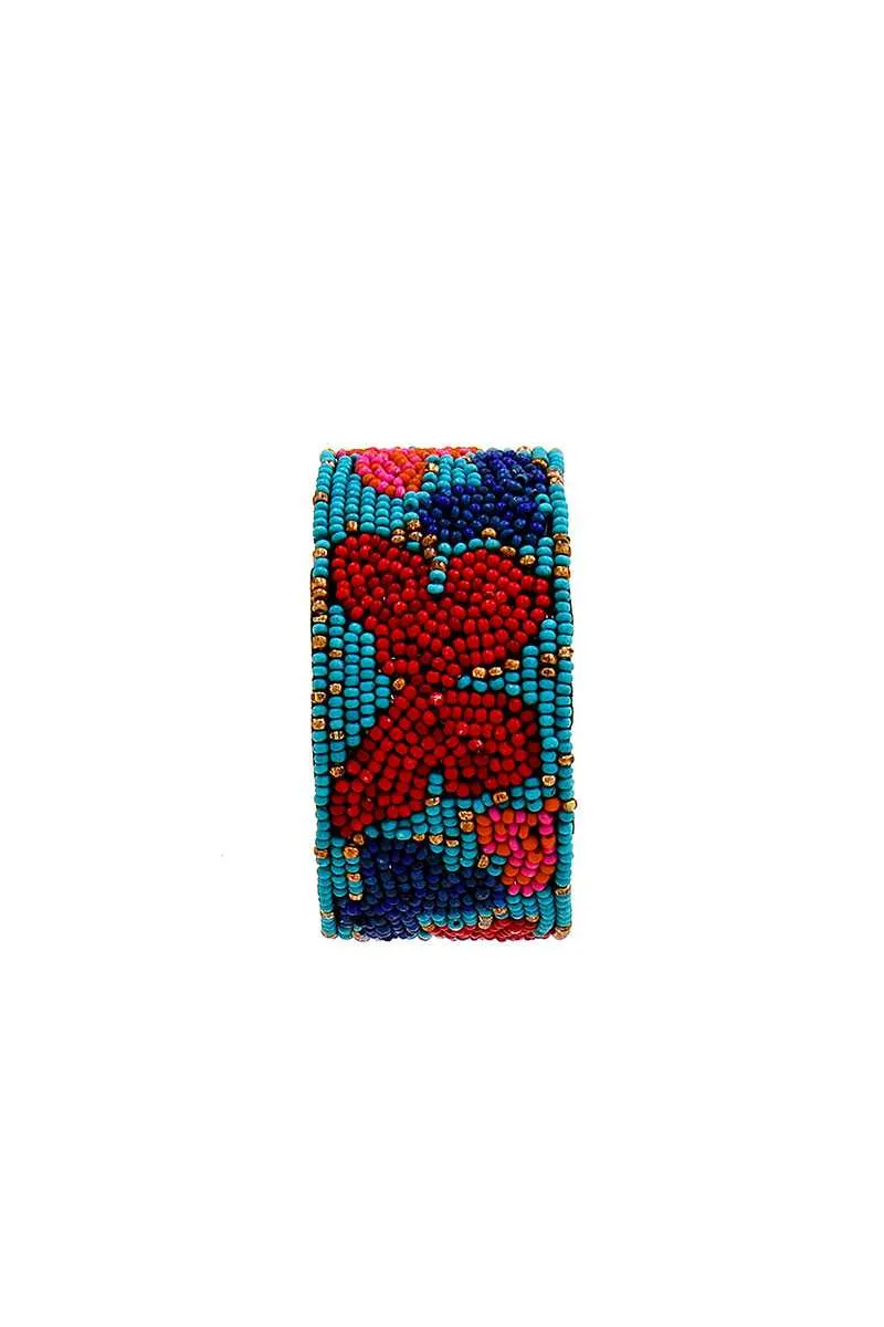 Designer Beaded Thick Fashion Butterfly Bangle Bracelet
