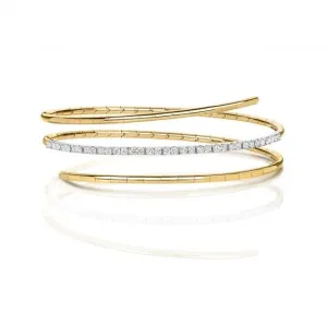 Diamond Jewellery 18ct Gold Diamond Twist Bangle BDQ106