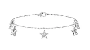 Diamond Star Chain Charm Bracelet